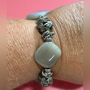 Silver and Gray Stone Women's Bracelet